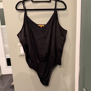 Refinery 29 X ELOQUII Black Lace Trim Bodysuit 18